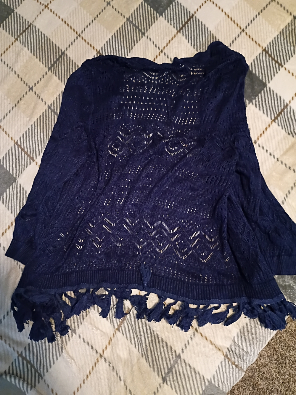 Whismygoth,Boho Cardigan Layering Navy Size Xl